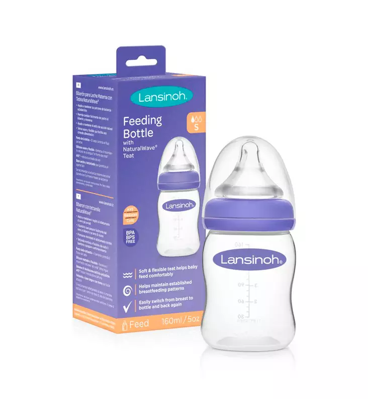 Lansinoh Tuttipullo 160ml + tuttipää 1+ - Tuttipullot ja tuttipäät - LAN75420 - 1