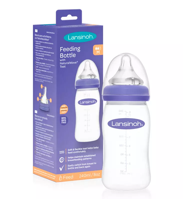 Lansinoh Tuttipullo 240ml + tuttipää 3+ - Tuttipullot ja tuttipäät - LAN75440 - 1