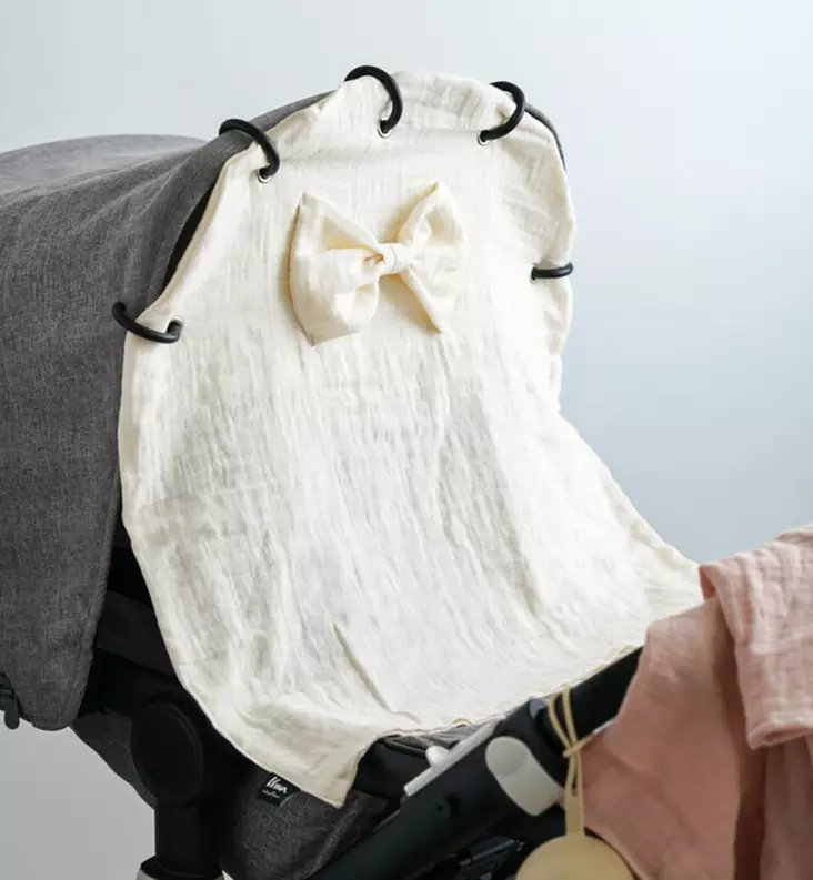 Unavaate_vaunuverho_rusetilla_harsokangas_ivory_wauva - Vaunuverhot ja aurinkovarjot rattaisiin - 000080 - 1