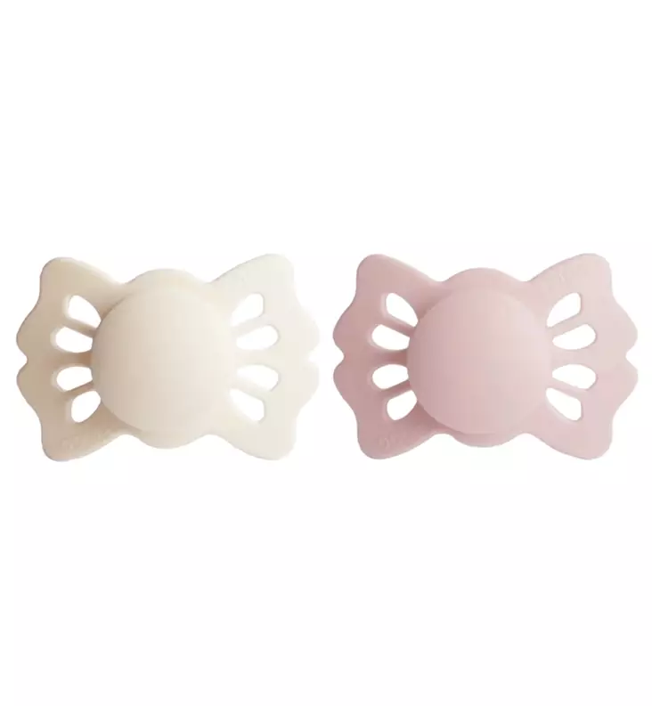 Frigg Lucky Symmetrinen Silikonitutti, 2-pack cream bluesh wauva - Tutit ja tuttinauhat - 5715239022369 - 1