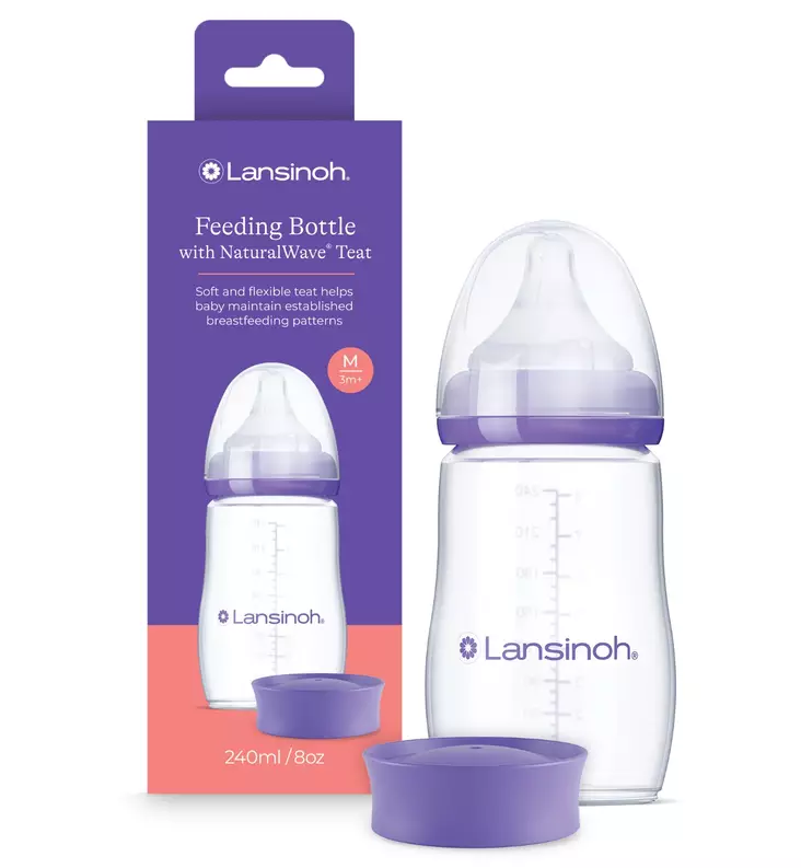 Lansinoh Tuttipullo 240ml + tuttipää 3+ wauva - Tuttipullot ja tuttipäät - LAN75440 - 1