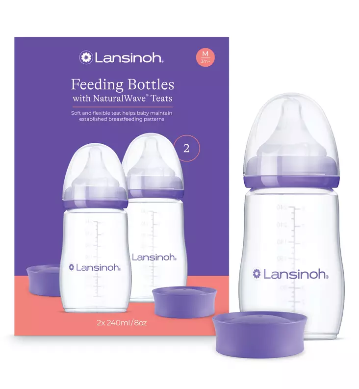 Lansinoh Tuttipullo 2x240ml + tuttipää 3+ wauva - Tuttipullot ja tuttipäät - LAN75450 - 1