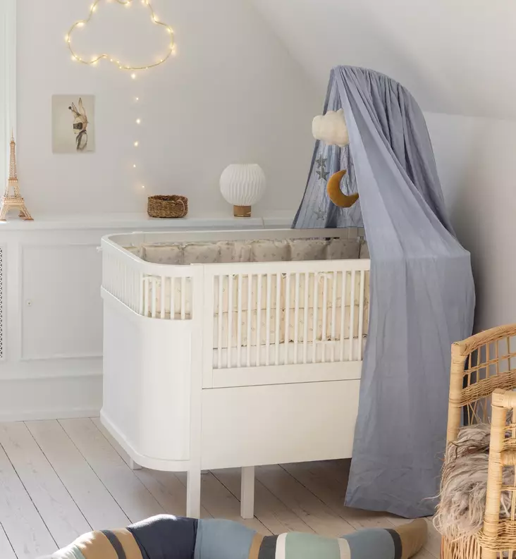 Sebra Katosverho pinnasänkyyn dusty blue wauva - Liinavaatteet ja suojat pinnasänkyyn - 101530020 - 1