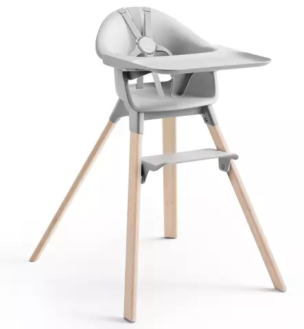 Stokke Clikk Bamboo Syöttötuoli cloud grey wauva - Syöttötuolit - 695801 - 2