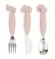 Done_by_Deer_easy_grip_cutlery_set_powder_vaaleanpunainen_silikoni_met=
alli_lasten_aterinsetti_wauva - Lasten ensilusikat ja aterimet - 1126861 - 1