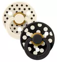 Bibs Studio Colour Luonnonkumitutti 2-pack polka dots ivory black wauva - Tutit ja tuttinauhat - 12034101 - 2