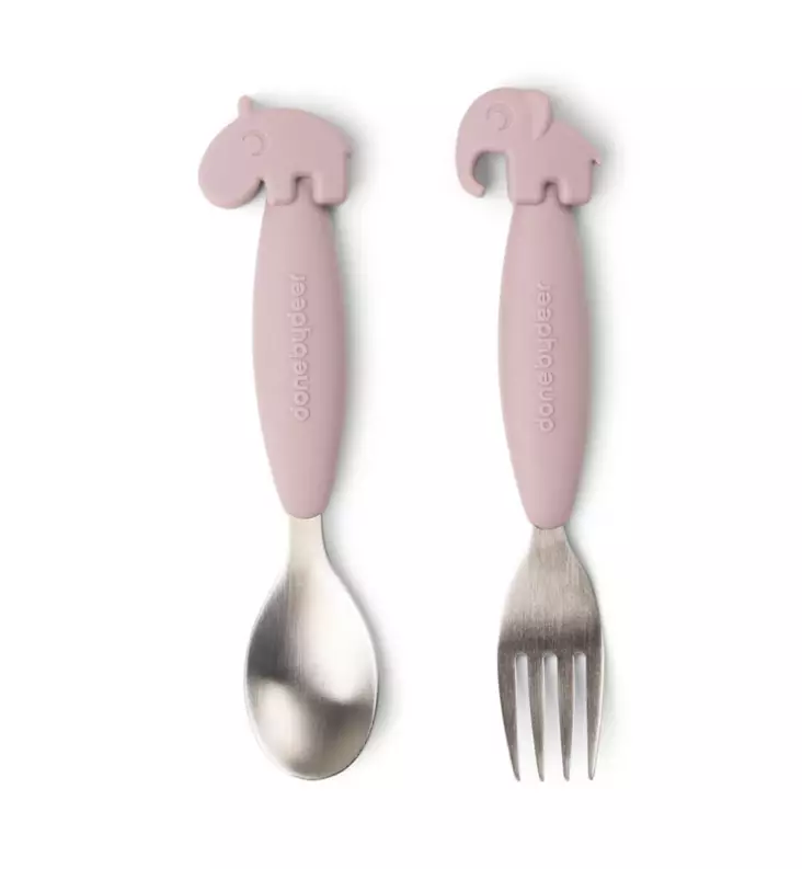 Done_by_Deer_Easy_Grip_haarukka_lusikka_powder_wauva - Lasten ensilusikat ja aterimet - 1126971 - 1