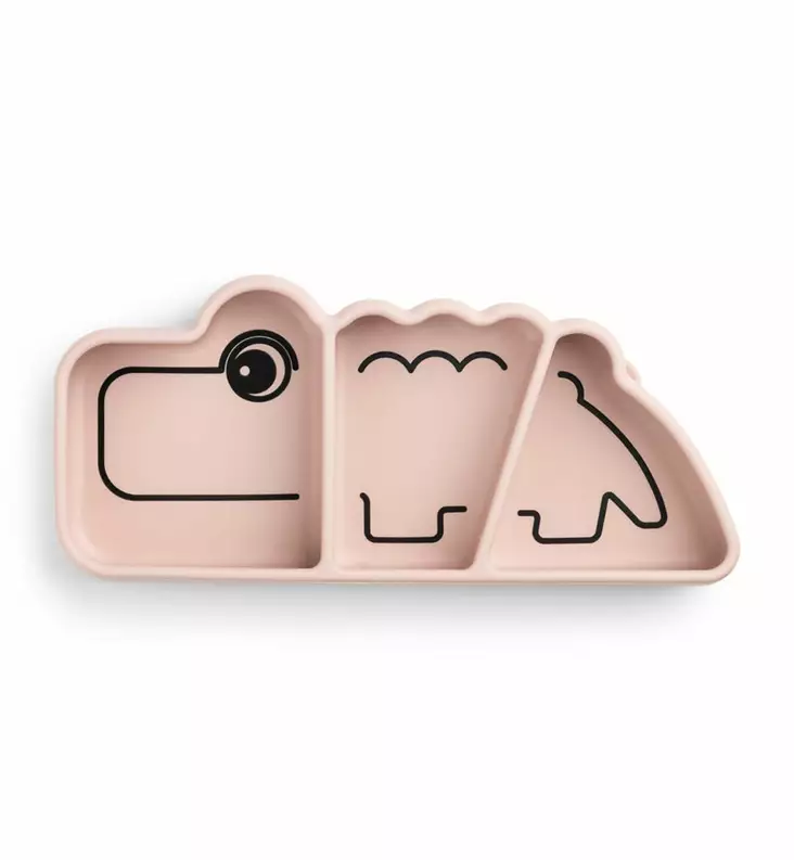 Done_by_Deer_silikoninen_imukuppi_lokerolautanen_Croco_Powder_wauva - Lasten kulhot ja lautaset - 1709351 - 1