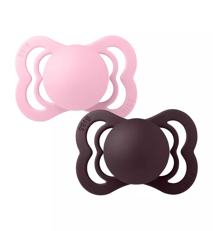 Bibs Supreme Silikonitutti 2-pack baby pin plum wauva - Tutit ja tuttinauhat - 260431 - 1