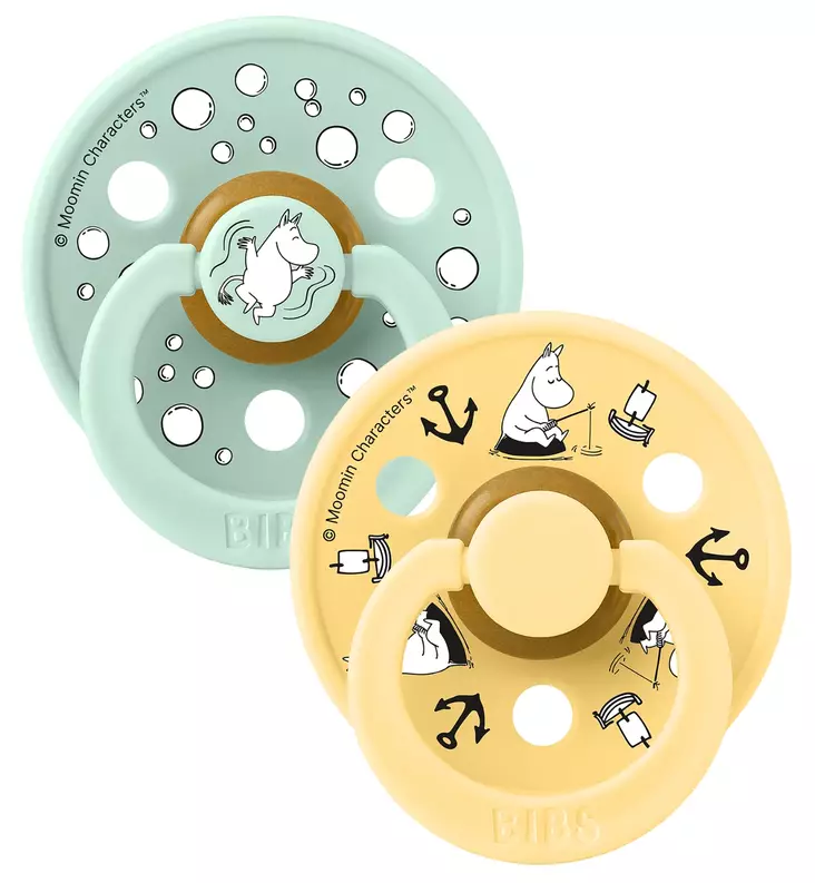 Bibs Muumi tutti 2-pack Latex sailing nordic Mint wauva - Tutit ja tuttinauhat - 12030101 - 1