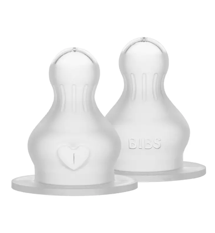 Bibs Tuttipäät silikonia 2-pack slow flow wauva - Tuttipullot ja tuttipäät - 5000011 - 1