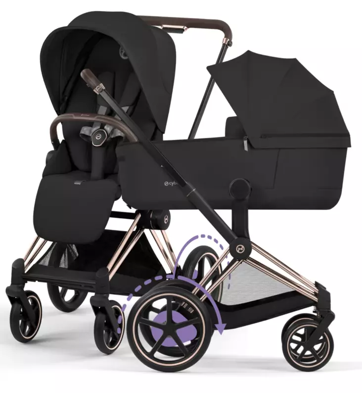 Cybex ePriam Comfort Sähköavusteiset Lastenvaunut rose gold sepia black wauva - Yhdistelmävaunut - 526000041 - 1