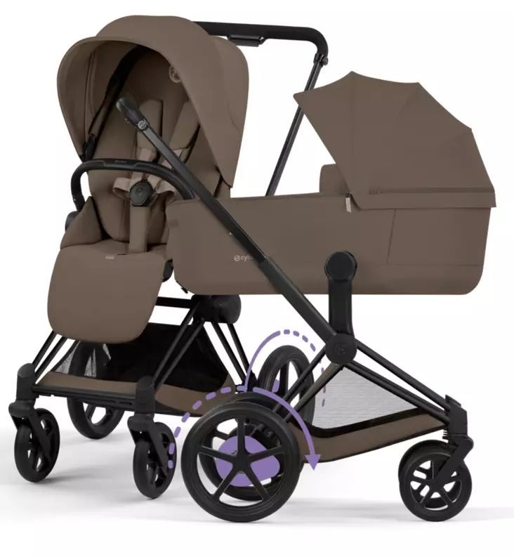 Cybex ePriam comfort Sähköavusteiset Lastenvaunut matt black coconut brown wauva - Yhdistelmävaunut - 526001491 - 1