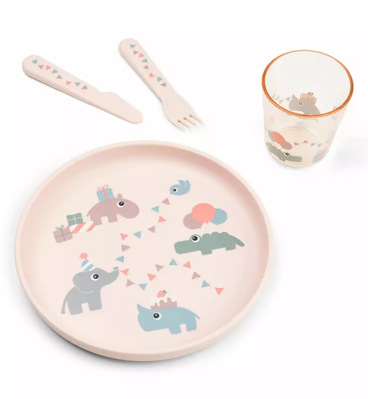 Done by Deer foodie lasten ruokailusetti celebration powder wauva - Lasten kulhot ja lautaset - 1546101 - 1