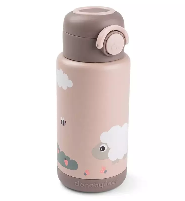 Done by Deer Metallinen Termospullo 340 mll tiny farm powder wauva - Lasten mukit, nokkamukit ja pillimukit - 1051711 - 1