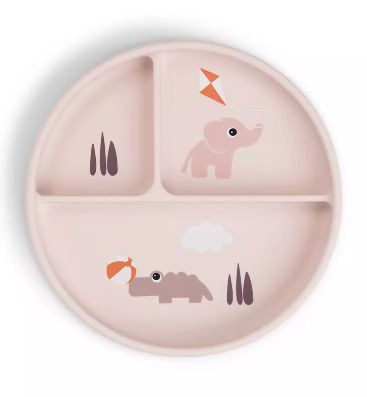 Done by Deer silikoninen lokerolautanen imukupilla wauva - Lasten imukuppilautaset - 1759581 - 1
