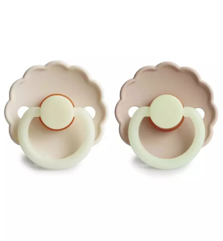 Frigg tutti Daisy Yötutti - Pyöreä luonnonkumi, 2-pack - Tutit ja tuttinauhat - 76222481 - 1