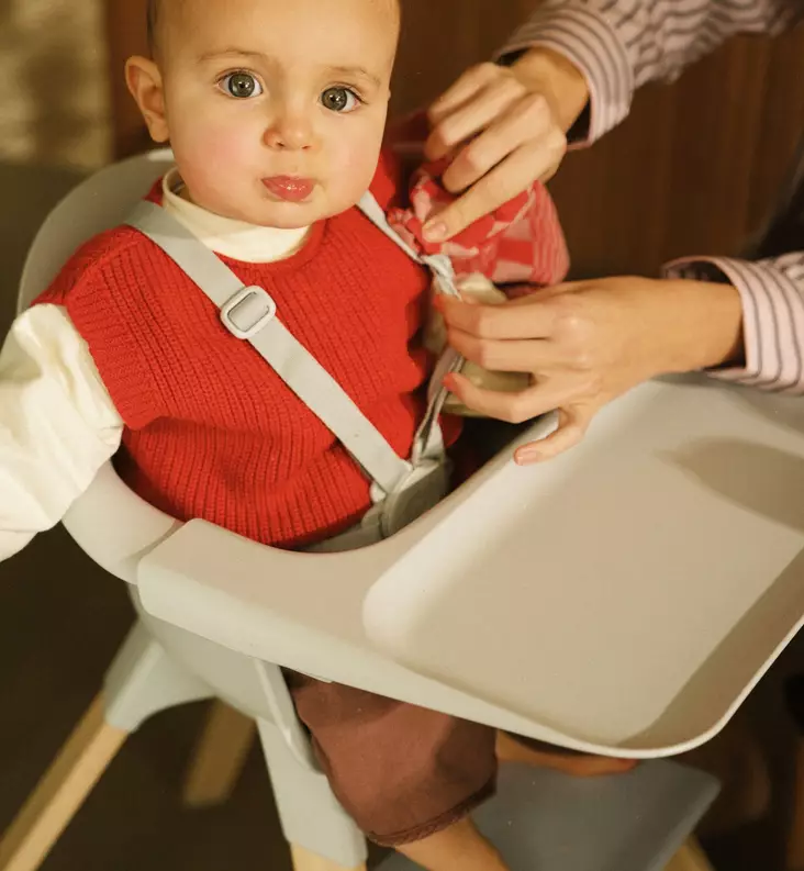 Stokke Clikk Bamboo Syöttötuoli cloud grey wauva - Syöttötuolit - 695801 - 1