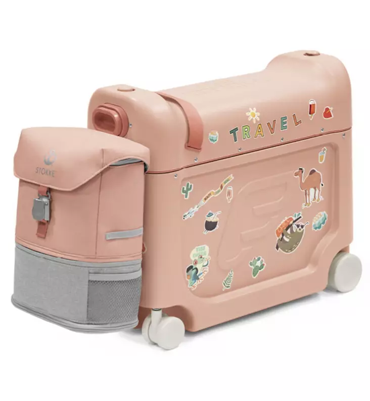 Stokke Jetkids bedbox lasten matkalaukku crew reppu Coral Pink wauva - Stokke JetKids ja matkailu tuotteet - 681401 - 1