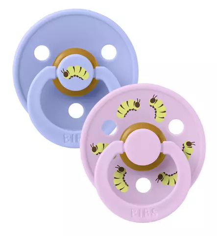 Bibs Studio Luonnonkumitutti 2-pack, Urban Garden hush violet sky wauva - Tutit ja tuttinauhat - 11051102 - 1