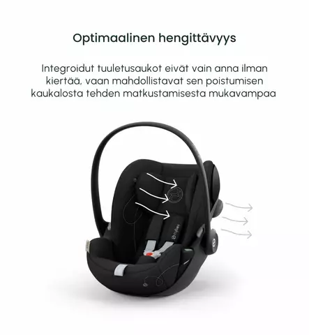 Cybex Cloud G turvakaukalo Plus kankainen moon black wauva - ISOFIX turvakaukalot - 523001152 - 2