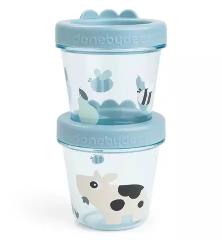 Done by Deer Lasten eväsrasiat 2 kpl tiny farm blue wauva - Lasten eväsrasiat - 1256122 - 1