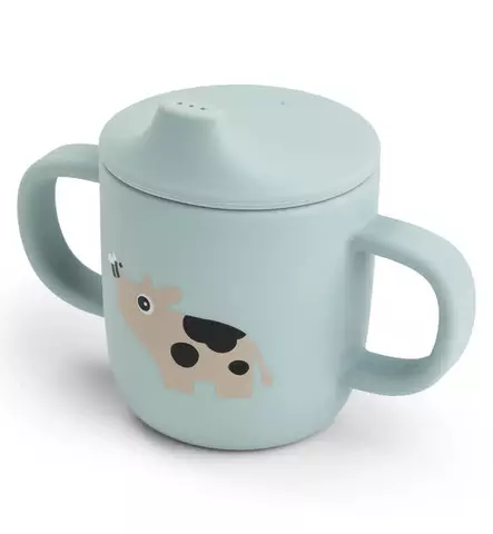 Done by Deer Nokkamuki kahvoilla tiny farm blue wauva - Lasten mukit, nokkamukit ja pillimukit - 1469612 - 2