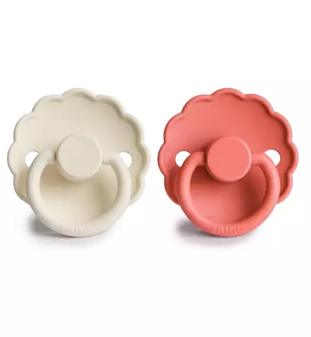 Frigg Daisy Pyöreä Silikonitutti, 2-pack cream poppy wauva - Tutit ja tuttinauhat - 101612 - 1