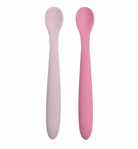 wauva, mylo, silikonilusikat, pink peony - Lasten ensilusikat ja aterimet - 6430071044612 - 1