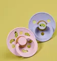 Bibs Studio Luonnonkumitutti 2-pack, Urban Garden hush violet sky wauva - Tutit ja tuttinauhat - 11051102 - 2
