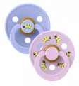 Bibs Studio Luonnonkumitutti 2-pack, Urban Garden hush violet sky wauva - Tutit ja tuttinauhat - 11051102 - 1