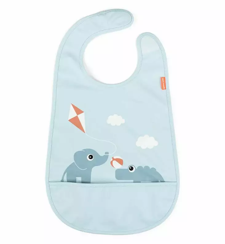 Done by Deer taskullinen ruokalappu blue playground wauva - Ruokalaput - 1343292 - 1