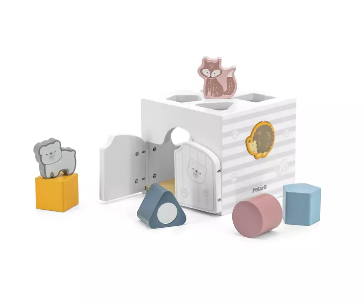 PolarB muotopalikat palikkalaatikko puinen el=C3=A4imet wauva - Palapelit ja palikkalelut - 263292 - 1