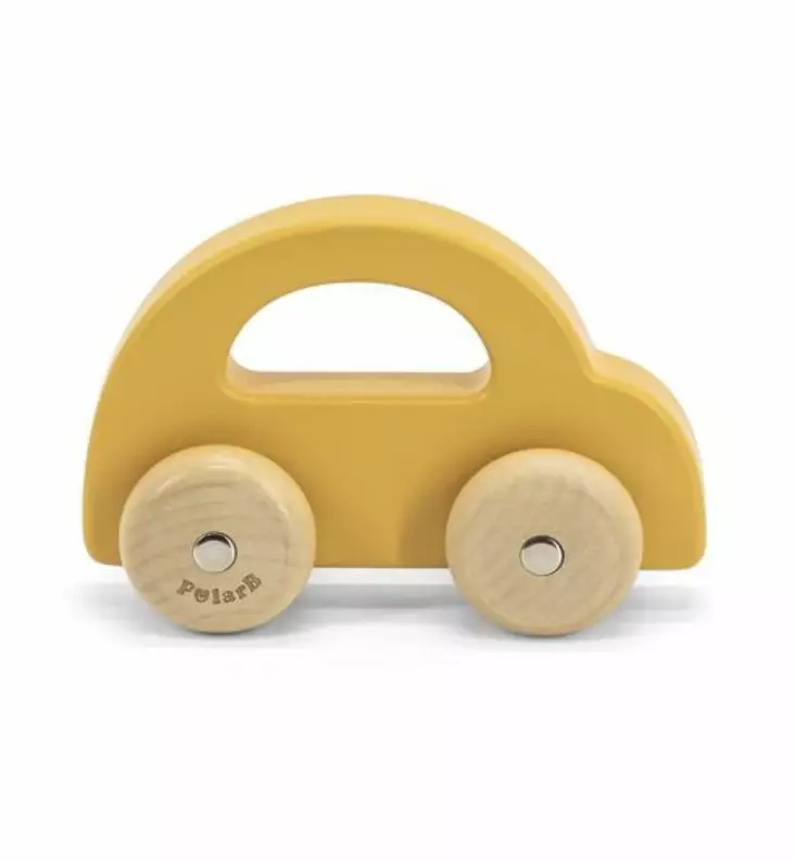 PolarB puinen leikkiauto keltainen wauva - Puuhalelut taaperoille - 277609 - 1