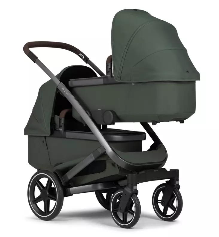 joolz geo3 kaksostenvaunut tuplavaunut rattaat forest green wauva - Kaksos- ja sisarusrattaat - 071202 - 1