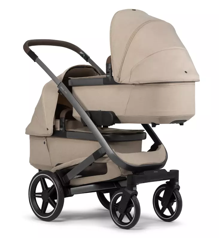 joolz geo3 kaksostenvaunut tuplavaunut rattaat sandy taupe wauva - Kaksos- ja sisarusrattaat - 071232 - 1