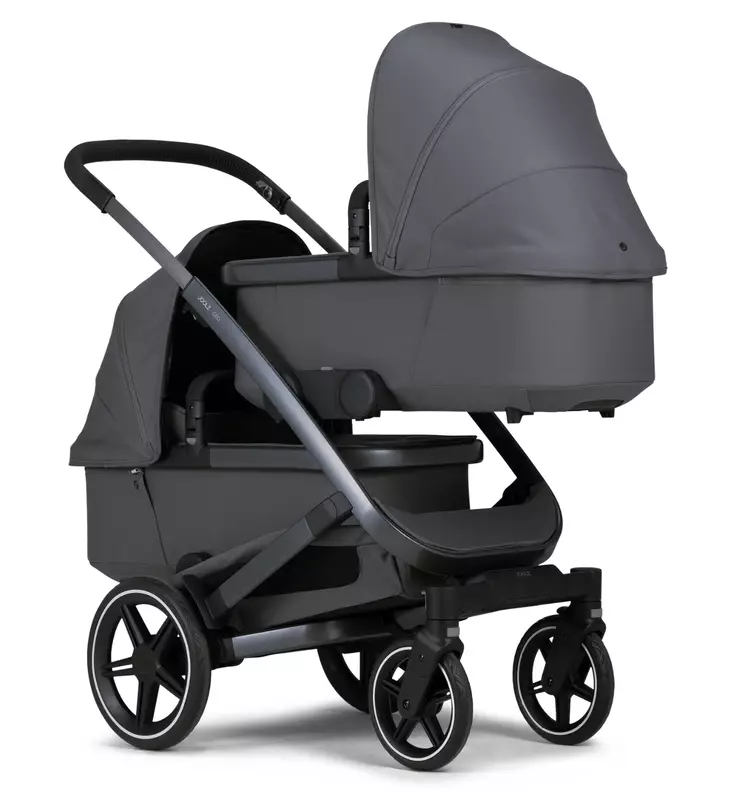 joolz geo3 kaksostenvaunut tuplavaunut rattaat stone grey wauva - Kaksos- ja sisarusrattaat - 071252 - 1