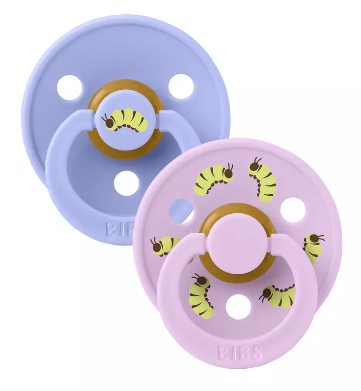 Bibs Studio Luonnonkumitutti 2-pack, Urban Garden hush violet sky wauva - Tutit ja tuttinauhat - 11051102 - 1