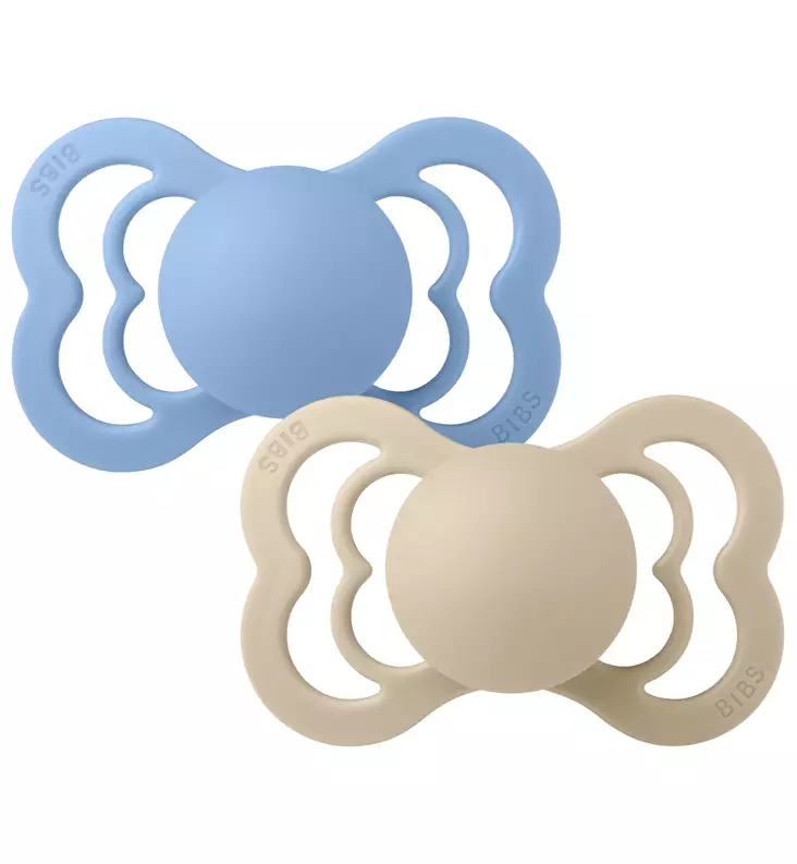 Bibs Supreme Silikonitutti 2-pack vanilla sky blue wauva - Tutit ja tuttinauhat - 260432 - 1
