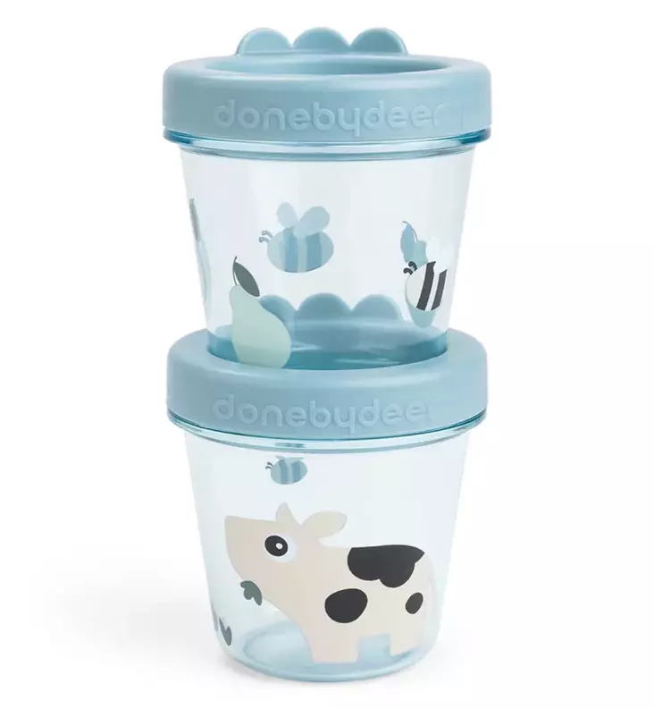 Done by Deer Lasten eväsrasiat 2 kpl tiny farm blue wauva - Lasten eväsrasiat - 1256122 - 1