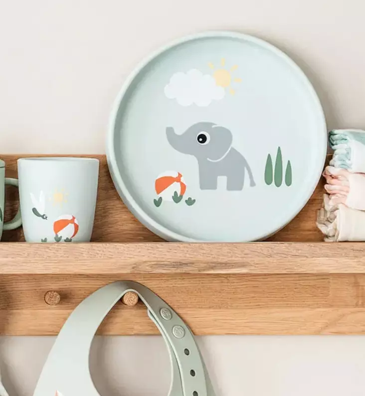 Done by Deer Lasten Imukuppilautanen playground blue wauva - Lasten imukuppilautaset - 1769802 - 1