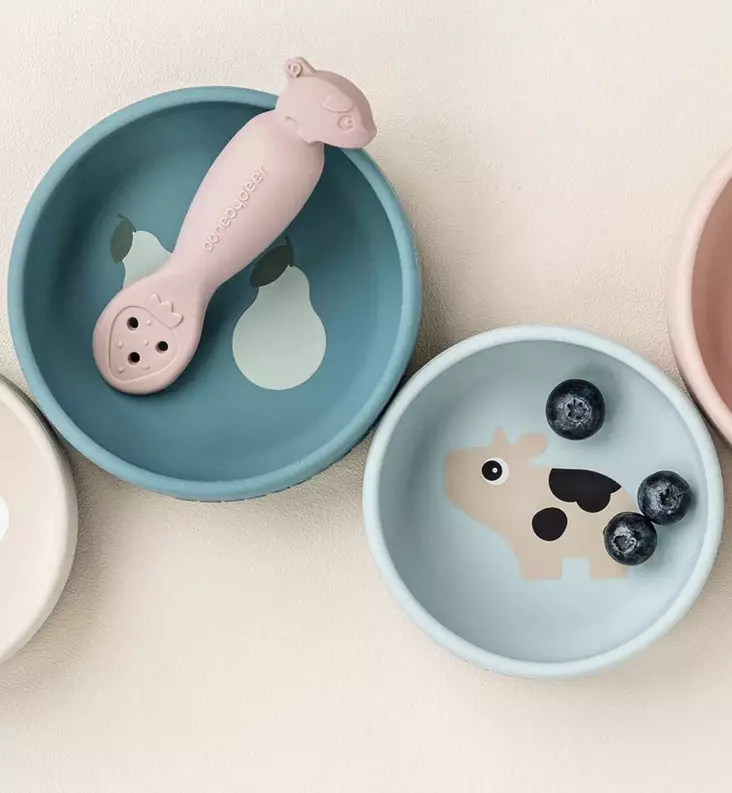 Done by Deer Silikoniset Lasten kulhot, 2 kpl dotti blue wauva - Lasten kulhot ja lautaset - 1869652 - 1