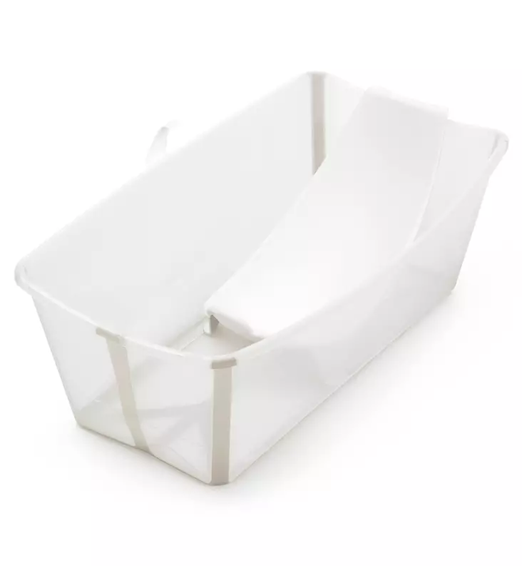 Stokke Flexi Bath Bundle Starttipaketti, Lasten kylpyamme + kylvetystuki sandy beige wauva - Vauvan kylvettäminen - 531512 - 1