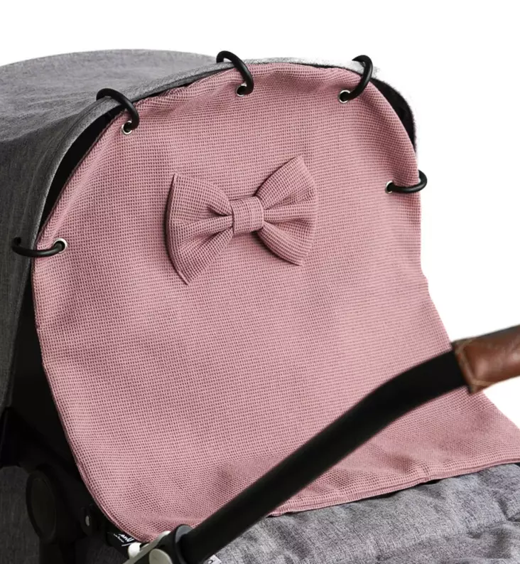 Unavaate vohveli vaunuverho rusetilla old mauve wauva - Vaunuverhot ja aurinkovarjot rattaisiin - 833722 - 1