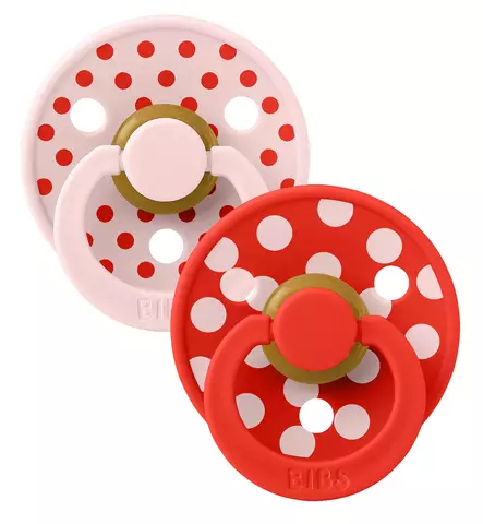 Bibs Studio Colour Luonnonkumitutti 2-pack polka dots wauva - Tutit ja tuttinauhat - 12034103 - 2