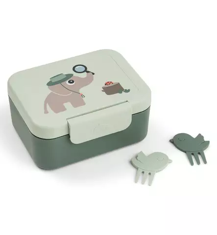 Done by Deer Lasten Lokerollinen Eväsrasia pikkuhaarukoilla tiny trails green wauva - Lasten eväsrasiat - 1266533 - 2