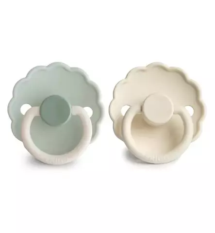 Frigg Daisy Pyöreä Silikonitutti, 2-pack little Darling Cream wauva - Tutit ja tuttinauhat - 5715239030753 - 1