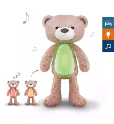 ZazuBrodyBearNalleVaaleanpunainenUniopettajaSleeptrainerNightLightMusicMusiikkiValoWauvaTampereHelsinki - Lasten valaisimet ja yövalot - ZA-BRODY-03 - 1