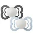 Bibs Supreme Yötutti 2-pack baby blue glow iron glow wauva - Tutit ja tuttinauhat - 260433 - 1