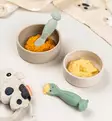 Done by Deer Silikoniset ensilusikat/maistelulusikat tiny farm green wauva - Lasten ensilusikat ja aterimet - 1159043 - 1